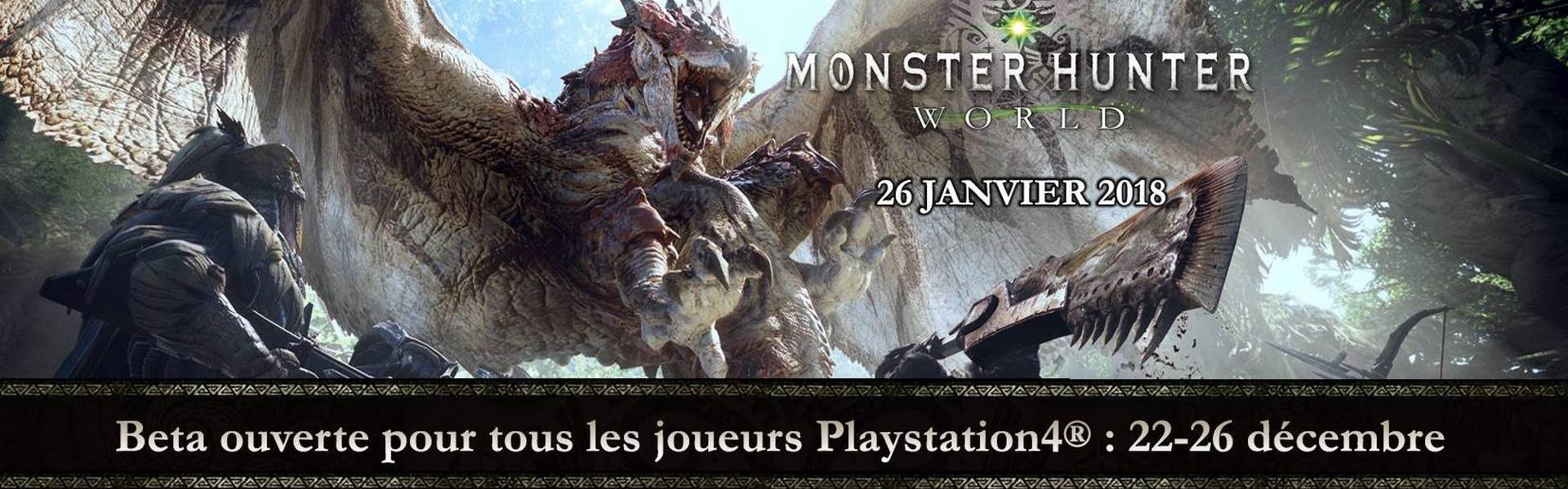 La Bêta de MONSTER HUNTER: WORLD disponible pour tous les joueurs Playstation 4 ce week-end