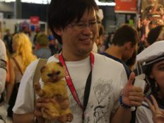 Shintaro Kojima et les fans de MONSTER HUNTER à la chasse au Valstrax à la Japan Expo