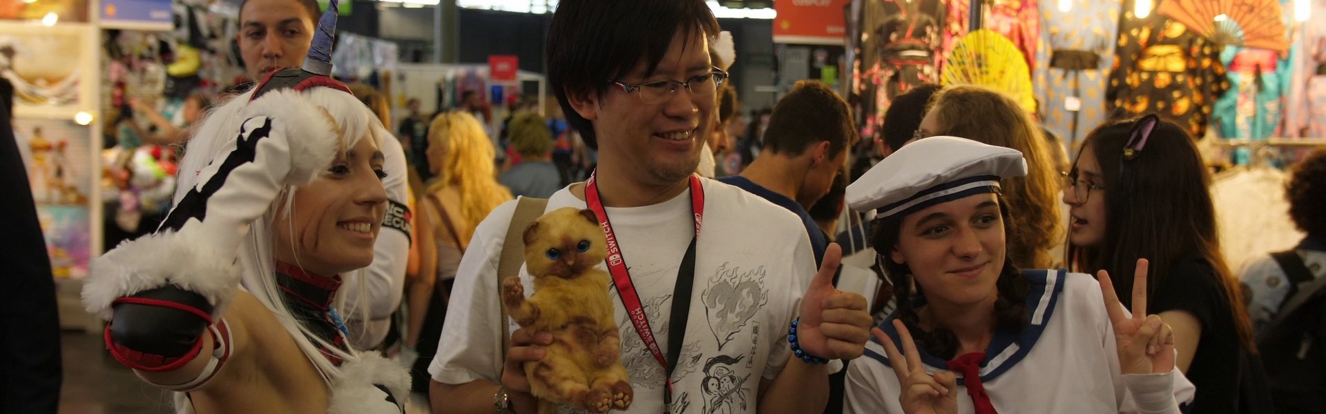 Shintaro Kojima et les fans de MONSTER HUNTER à la chasse au Valstrax à la Japan Expo